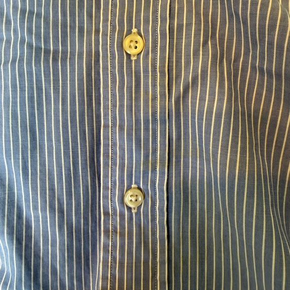 Ralph Lauren Men Yarmouth Blue White Striped Button Down Shirt Size 16 1/2 34/35 - Picture 12 of 12